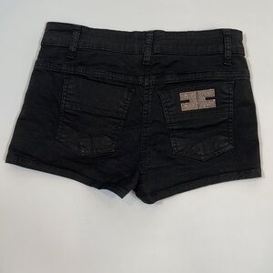 Elisabetta Franchi Shorts Size 26 Italian Designed Black Denim Shortie EUC